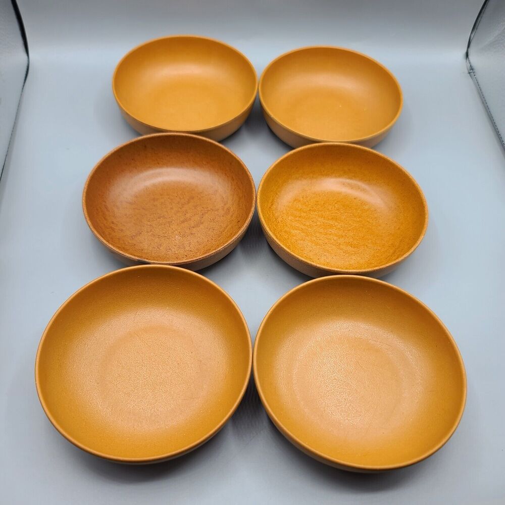 Ellingers Agatized Wood Bowls #60 Soup Salad Bowls 5 1/2 inch Set Of 6